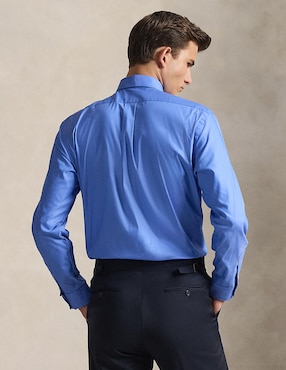 Camisa business casual Polo RL de algodón manga larga para hombre