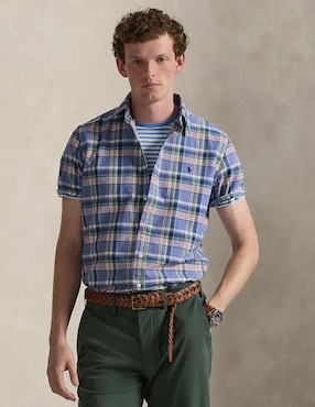Camisa business casual Polo Ralph Lauren de algodón manga corta para hombre