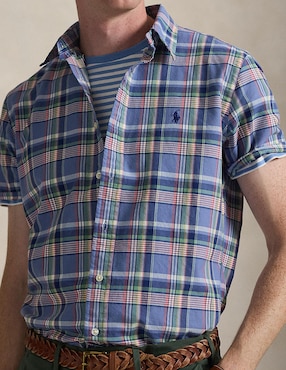 Camisa business casual Polo Ralph Lauren de algodón manga corta para hombre