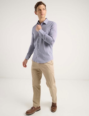 Camisa casual Scappino de algodón manga larga para hombre