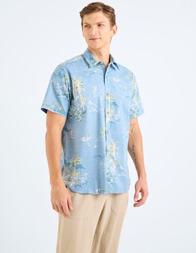 Camisa Nautica casual manga corta para hombre