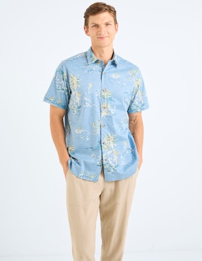 Camisa Nautica casual manga corta para hombre