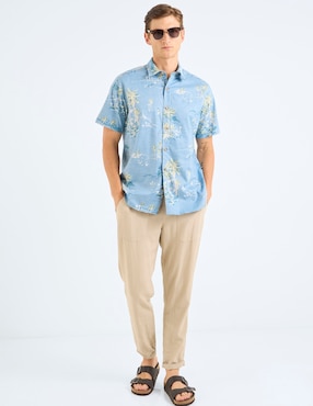 Camisa Nautica casual manga corta para hombre