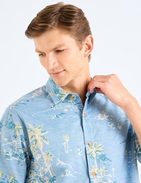 Camisa Nautica casual manga corta para hombre