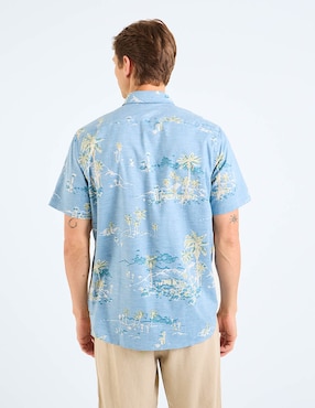 Camisa Nautica casual manga corta para hombre