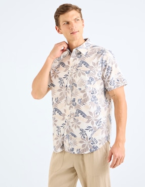 Camisa Nautica casual manga corta para hombre
