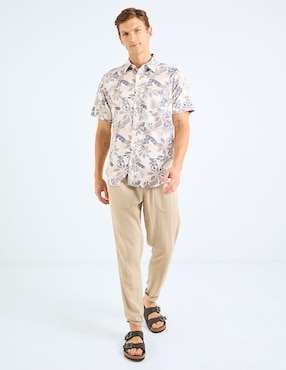 Camisa Nautica casual manga corta para hombre