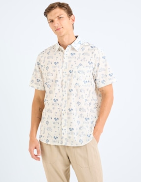 Camisa Nautica casual manga corta para hombre