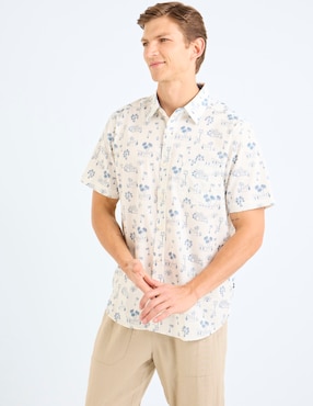 Camisa Nautica casual manga corta para hombre