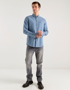 Camisa casual Original Penguin de algodón manga larga para hombre