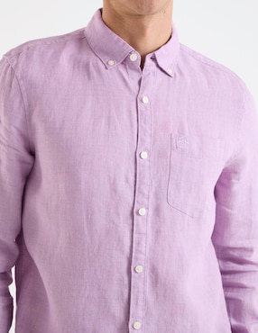 Camisa casual Original Penguin de lino manga larga para hombre
