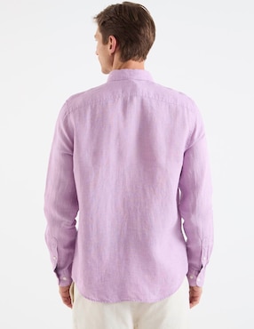 Camisa casual Original Penguin de lino manga larga para hombre