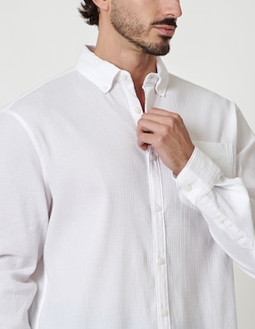 Camisa casual Original Penguin manga larga para hombre