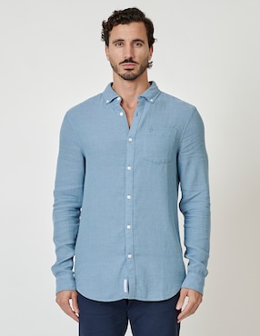 Camisa casual Original Penguin de algodón manga larga para hombre