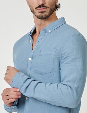 Camisa casual Original Penguin de algodón manga larga para hombre