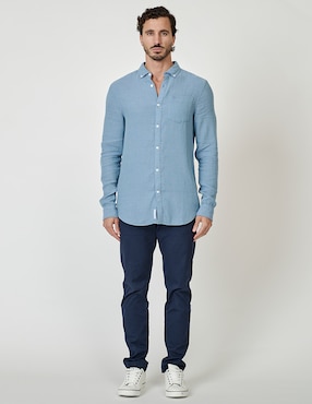 Camisa casual Original Penguin de algodón manga larga para hombre