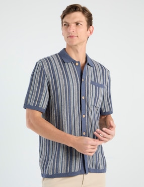 Camisa casual Faherty de algodón manga corta para hombre