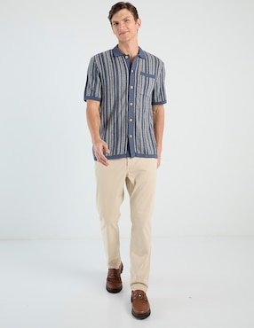 Camisa casual Faherty de algodón manga corta para hombre