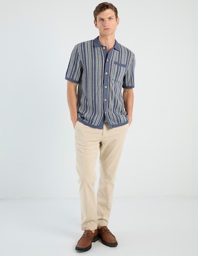 Camisa casual Faherty de algodón manga corta para hombre