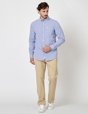 Camisa casual Original Penguin de algodón manga larga para hombre