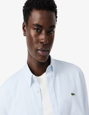 Camisa casual Lacoste de algodón manga larga para hombre