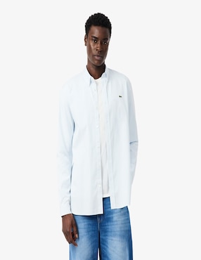 Camisa casual Lacoste de algodón manga larga para hombre