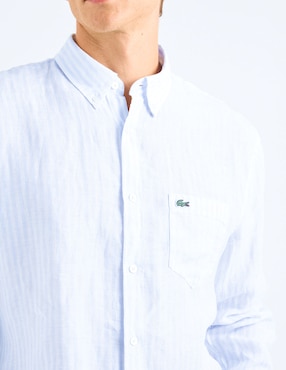 Camisa casual Lacoste de lino manga larga para hombre