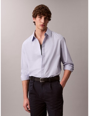 Camisa Calvin Klein de algodón manga larga para hombre