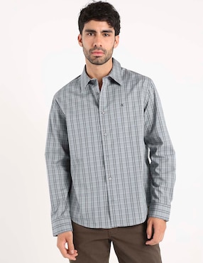 Camisa casual Calvin Klein de algodón manga larga para hombre