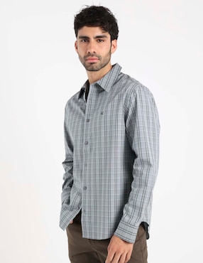 Camisa casual Calvin Klein de algodón manga larga para hombre
