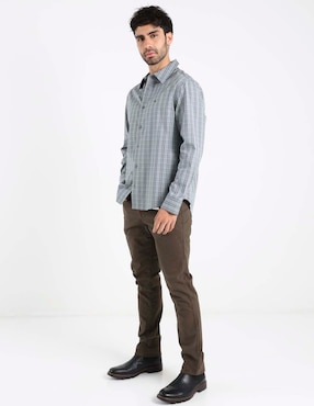 Camisa casual Calvin Klein de algodón manga larga para hombre