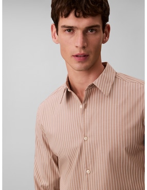 Camisa casual Calvin Klein de algodón manga larga para hombre