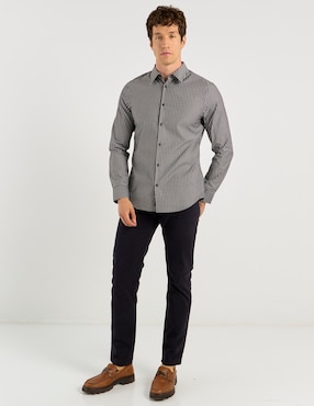 Camisa casual Calvin Klein de algodón manga larga para hombre