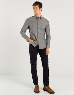 Camisa casual Calvin Klein de algodón manga larga para hombre