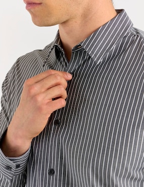 Camisa casual Calvin Klein de algodón manga larga para hombre