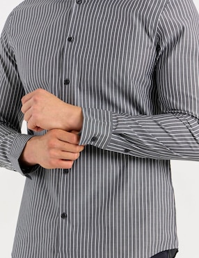 Camisa casual Calvin Klein de algodón manga larga para hombre