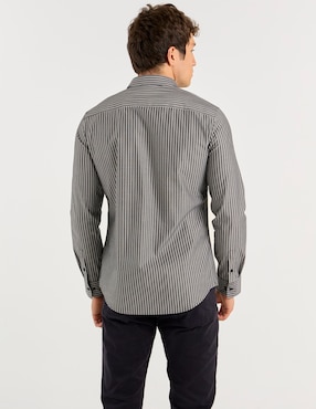 Camisa casual Calvin Klein de algodón manga larga para hombre