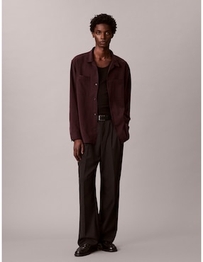 Sobrecamisa casual Calvin Klein de algodón manga larga para hombre