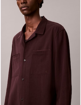 Sobrecamisa casual Calvin Klein de algodón manga larga para hombre