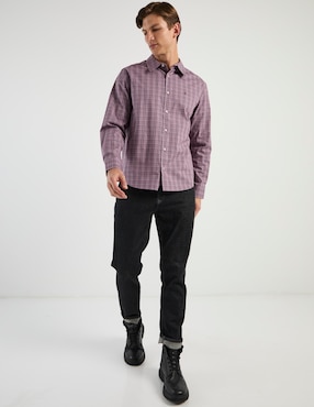 Camisa casual Calvin Klein de algodón manga larga para hombre