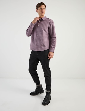 Camisa casual Calvin Klein de algodón manga larga para hombre