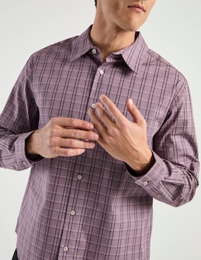 Camisa casual Calvin Klein de algodón manga larga para hombre
