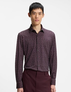 Camisa casual Hugo manga larga para hombre