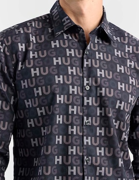 Camisa casual Hugo de algodón manga larga para hombre
