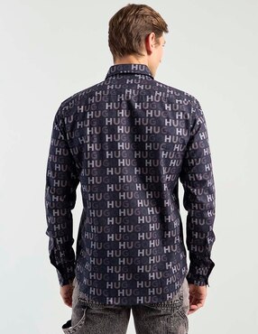 Camisa casual Hugo de algodón manga larga para hombre