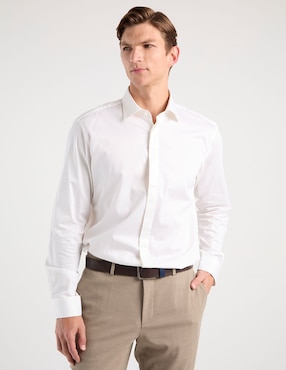 Camisa de vestir Hugo de algodón manga larga para hombre