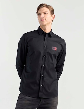 Camisa casual Hugo de algodón manga larga para hombre