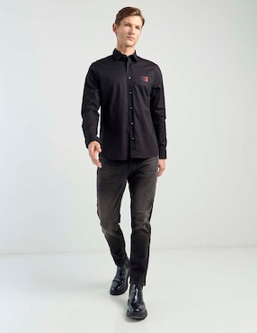 Camisa casual Hugo de algodón manga larga para hombre