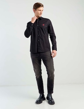 Camisa casual Hugo de algodón manga larga para hombre