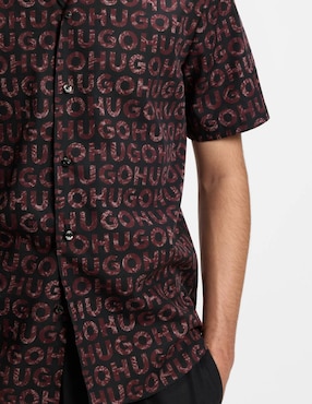 Camisa casual Hugo de algodón manga corta para hombre